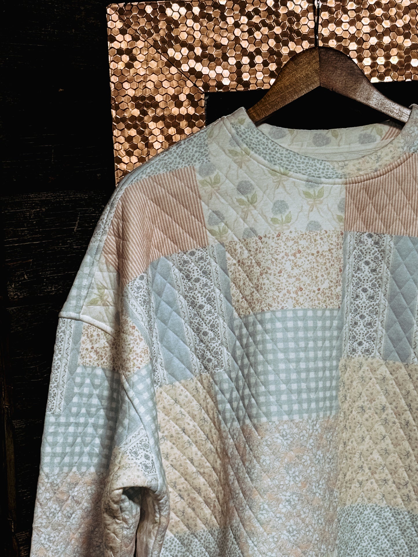 Shades Of Blue Quilted Pastel Sweatshirt