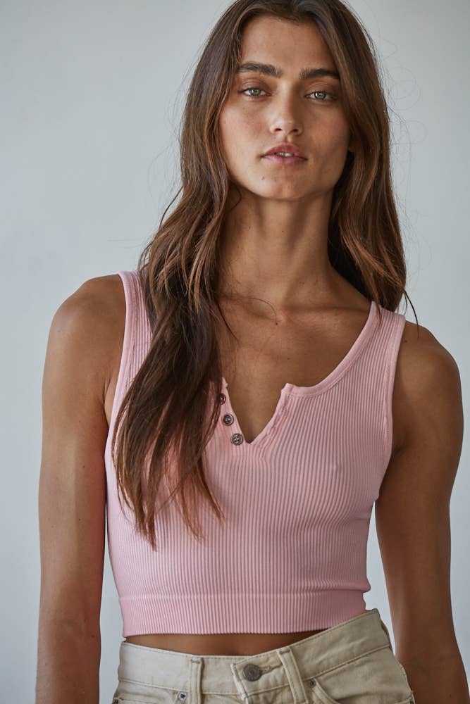 Henley Ribbed Tank