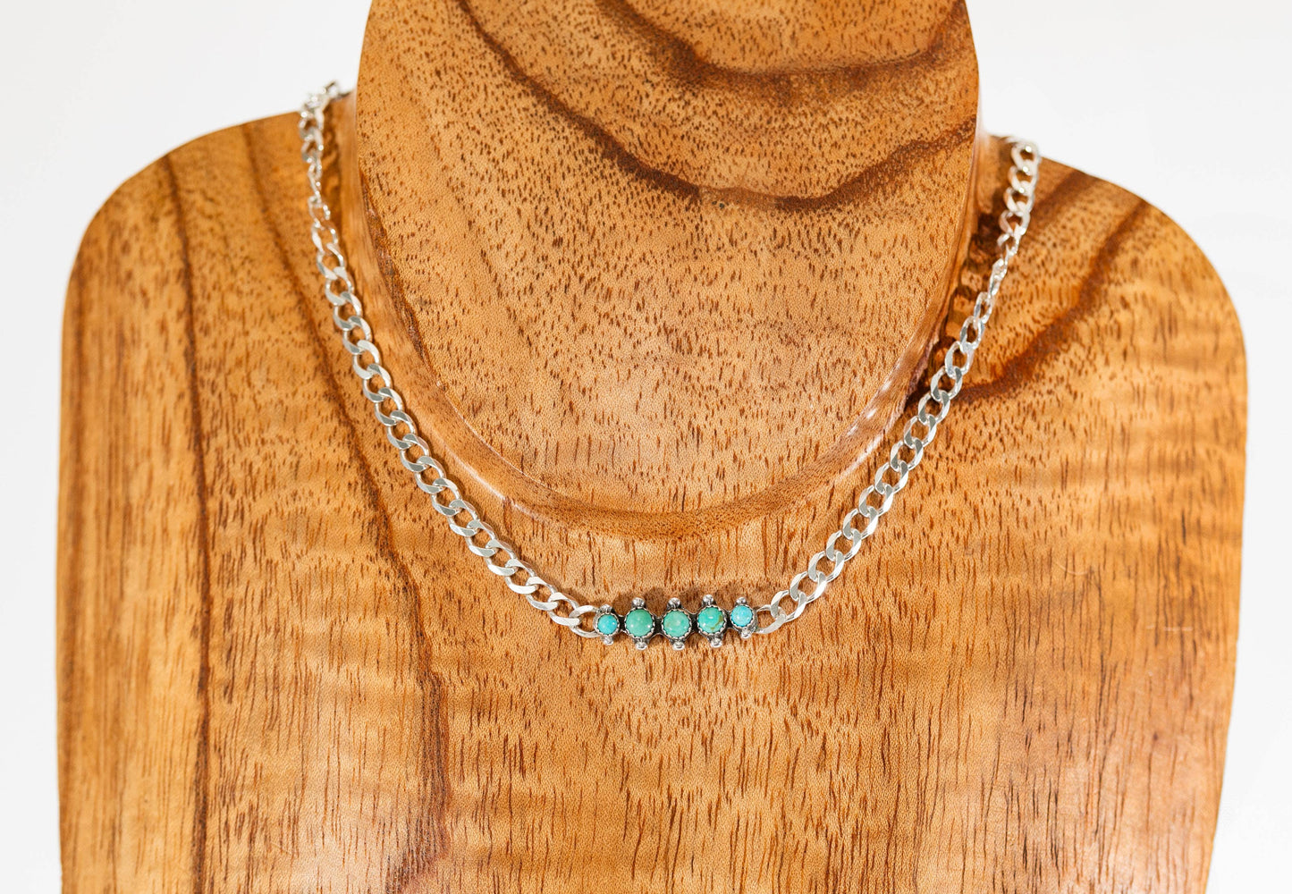 Turquoise Curb Chain Necklac