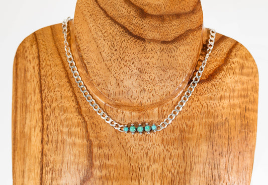 Turquoise Curb Chain Necklac