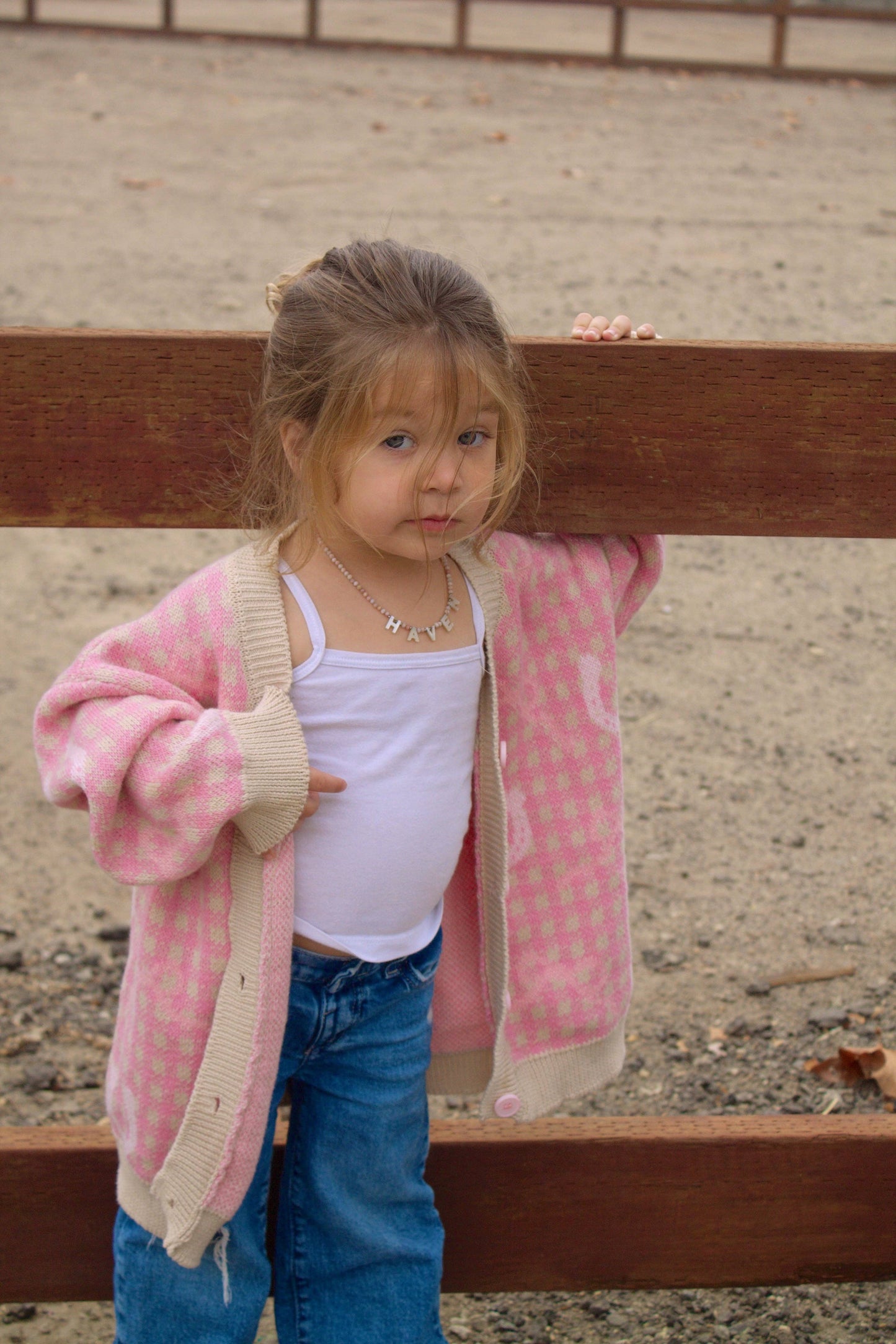 Youth Pink Galentine Knit Cardigan