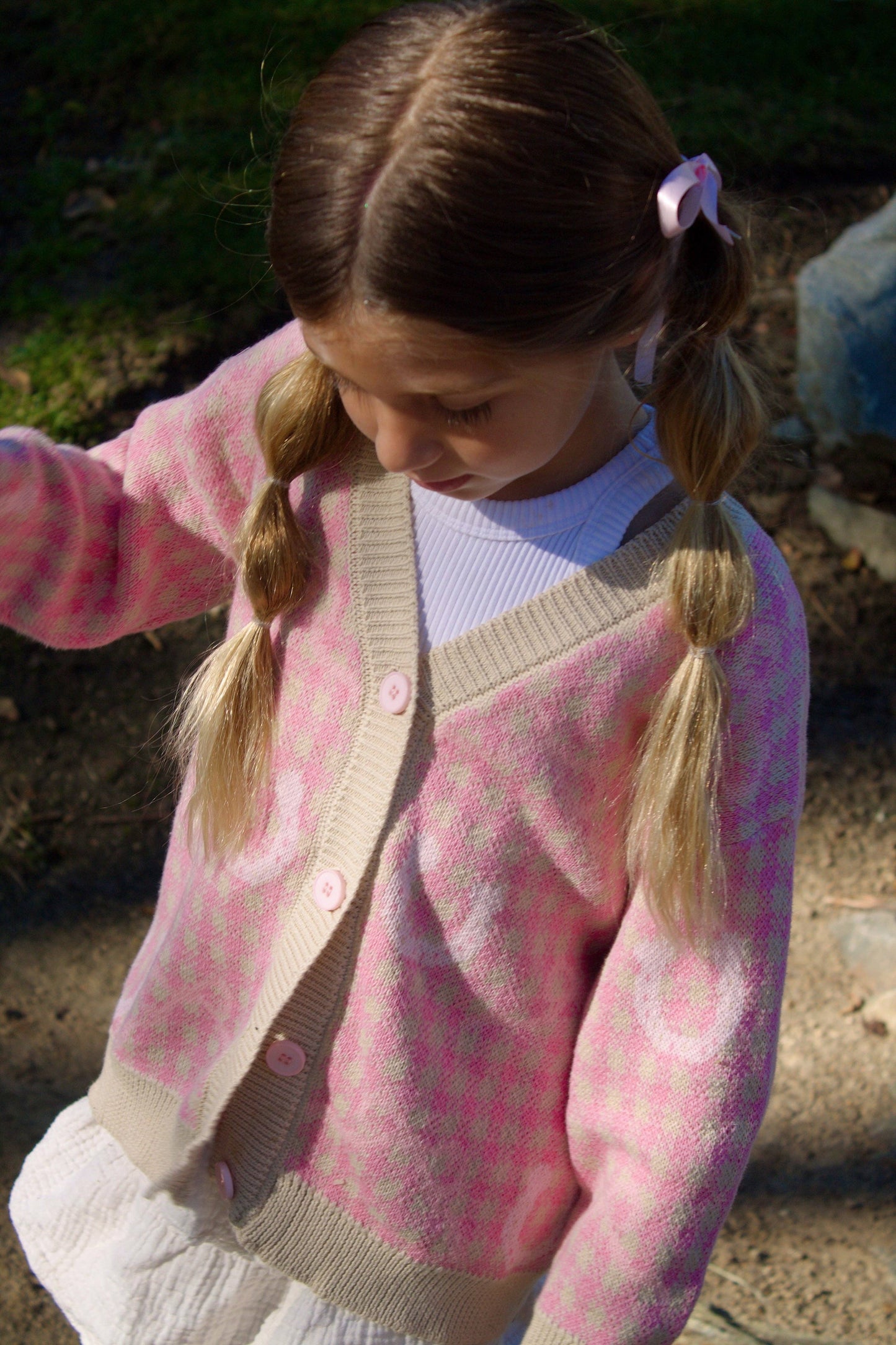Youth Pink Galentine Knit Cardigan