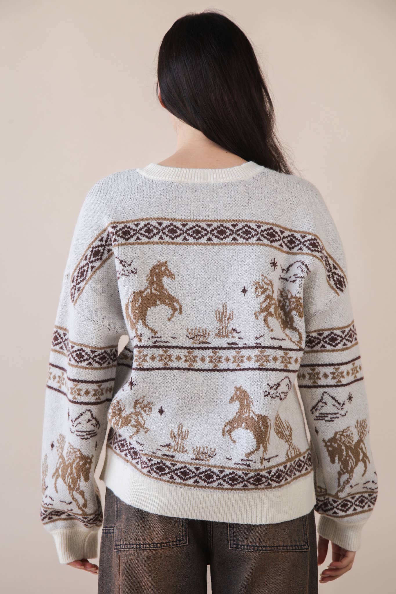 Oversized Western Knit Sweater