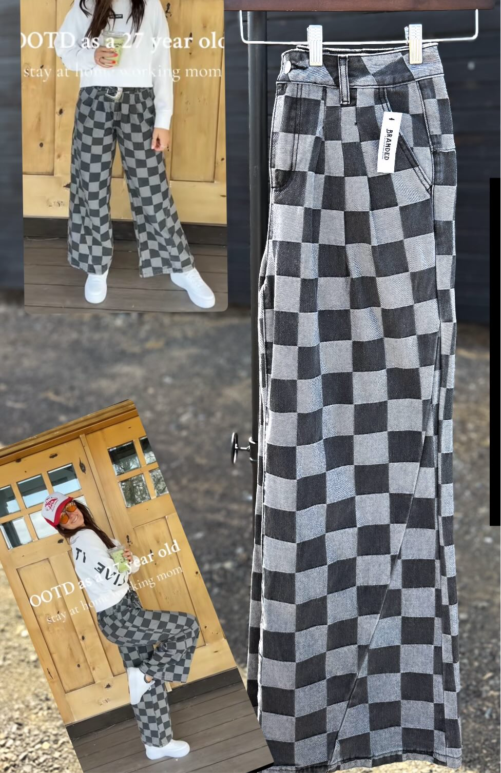 Checkered Wide Leg Pants