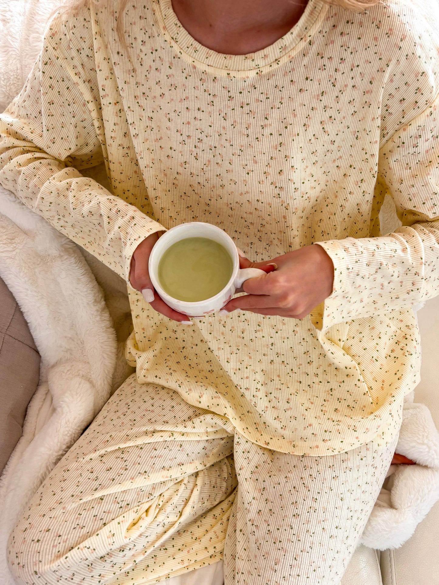 Lemon Floral Pajama Pants